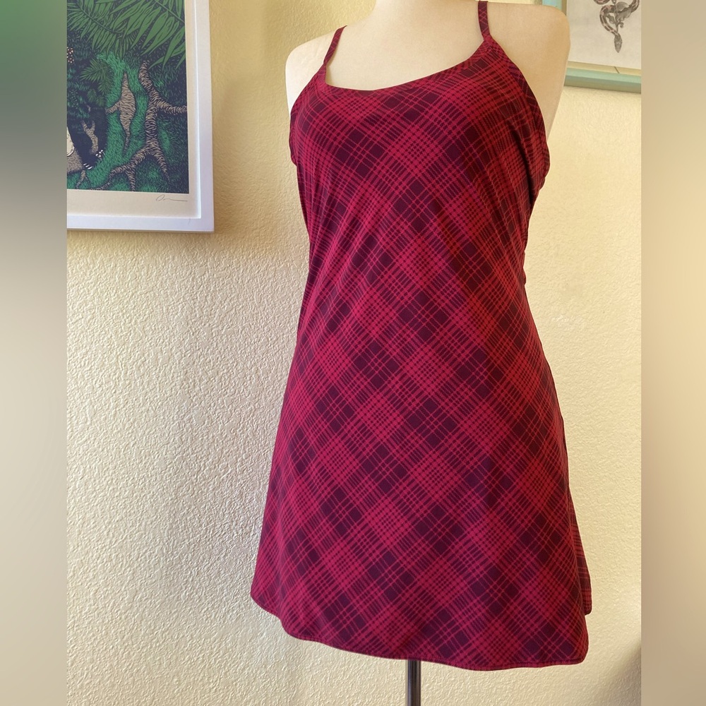 OV The Exercise Dress Pomegranate Plaid Like New Sz L